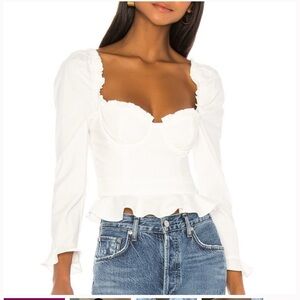 MAJORELLE White Ruffle Blouse